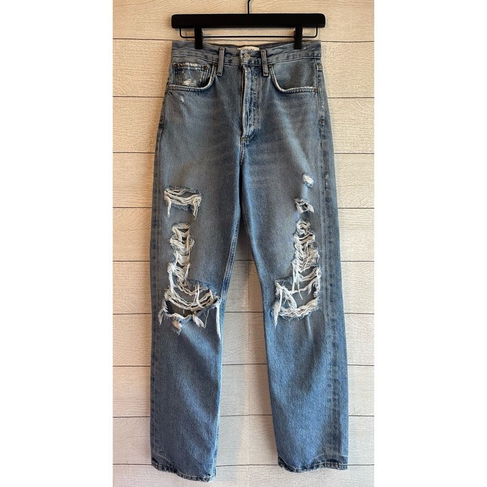 AGOLDE 90's Mid Rise Loose Distressed Jeans in Major Size 24 - Picture 4 of 13